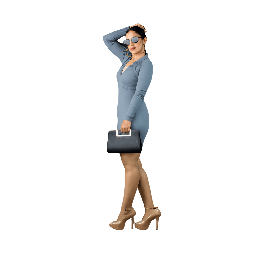 Slate Ribbed Midi Image